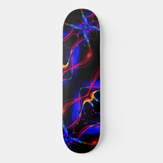 Kleurrijke Neon Lights Zwart Skateboard (Voorkant)