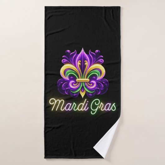 Kleurrijke Neon Mardi Gras Fleur de lis Badhanddoek (Badhanddoek)