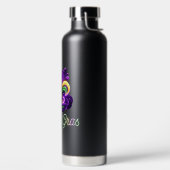 Kleurrijke Neon Mardi Gras Fleur de lis Waterfles (Links)