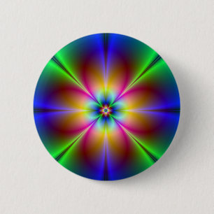 Kleurrijke Neon Margriet Ronde Button 5,7 Cm