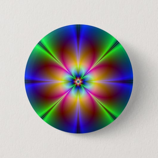Kleurrijke Neon Margriet Ronde Button 5,7 Cm (Voorkant)