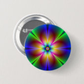 Kleurrijke Neon Margriet Ronde Button 5,7 Cm (Voorkant /achterkant)