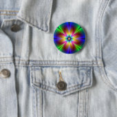 Kleurrijke Neon Margriet Ronde Button 5,7 Cm (In situ)