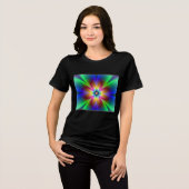 Kleurrijke Neon Margriet  Tri-Blend Shirt (Voorkant volledig)