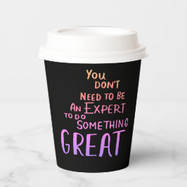 Kleurrijke Neon Motivatie & Inspirerend Quote Papieren Bekers