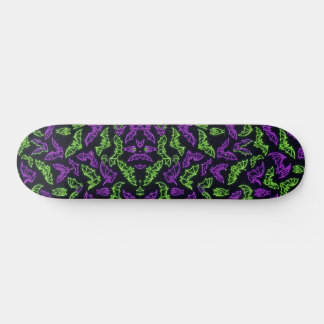 Kleurrijke Neon Paarse Groene Vleermuizen Hallowee Persoonlijk Skateboard