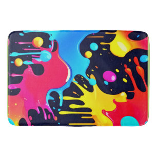 Kleurrijke Neon Paint Splatter Art Badmat