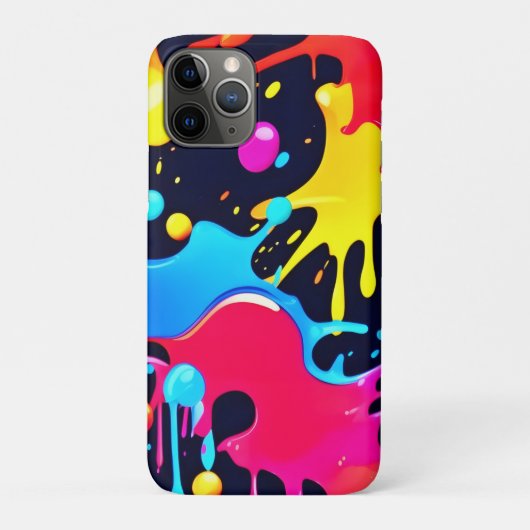Kleurrijke Neon Paint Splatter Art Case-Mate iPhone Case (Achterkant)