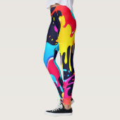 Kleurrijke Neon Paint Splatter Art Leggings (Links)