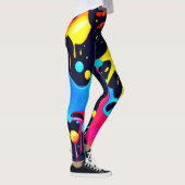 Kleurrijke Neon Paint Splatter Art Leggings (Rechts)