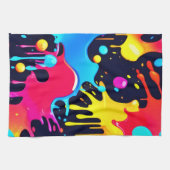 Kleurrijke Neon Paint Splatter Art Theedoek (Horizontaal)