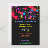 Kleurrijke Neon, Paint Splatter Paintball verjaard Kaart (Achterkant)