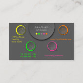 Kleurrijke Neon Professional Modern Visitekaartje (Achterkant)