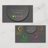 Kleurrijke Neon Professional Modern Visitekaartje (Voorkant / Achterkant)