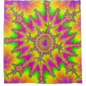 Kleurrijke Neon Regenboog Fractal Douchegordijn (Voorkant)