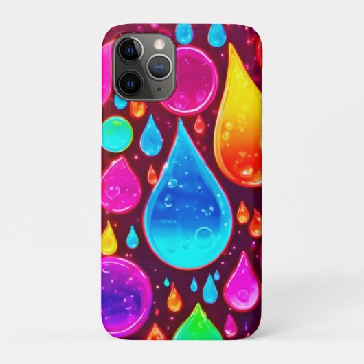 Kleurrijke Neon Regendruppels Kunst Case-Mate iPhone Case (Achterkant)