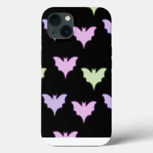 Kleurrijke Neon Roze Paars Groene Vleermuizen Hall iPhone 13 Hoesje