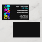 Kleurrijke neon schedels aangepaste kaarten visitekaartje (Voorkant / Achterkant)