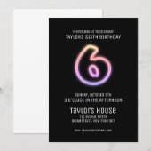 Kleurrijke Neon Sign 6E trendy verjaardagsfeestje Kaart (Voorkant / Achterkant)