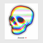 Kleurrijke Neon Skull Art Illustratie Halloween Pl Sticker (Vel)