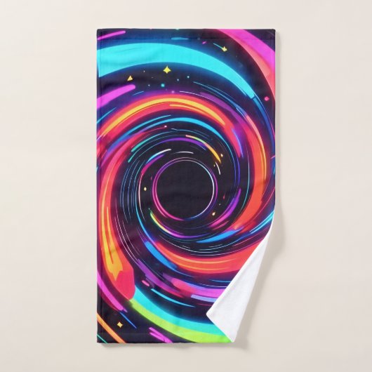 Kleurrijke Neon Spiral Abstracte Kunst Bad Handdoek (Handdoek)