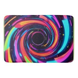 Kleurrijke Neon Spiral Abstracte Kunst Badmat