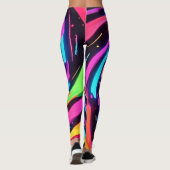 Kleurrijke Neon Spiral Abstracte Kunst Leggings (Achterkant)