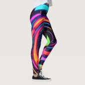 Kleurrijke Neon Spiral Abstracte Kunst Leggings (Rechts)
