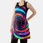 Kleurrijke Neon Spiral Abstracte Kunst Schort (Insitu)