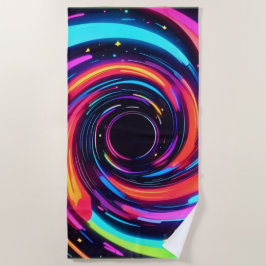 Kleurrijke Neon Spiral Abstracte Kunst Strandlaken