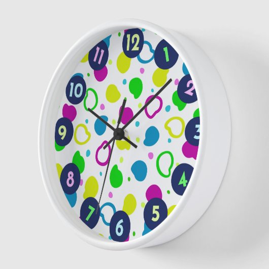 Kleurrijke neon stippen en vormen retro patroon (Hoek)