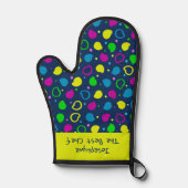 Kleurrijke neon stippen en vormen retro patroon ovenwant (Voorkant)