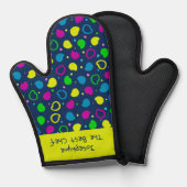 Kleurrijke neon stippen en vormen retro patroon ovenwant (Voorkant / Achterkant)