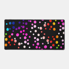 Kleurrijke neon Stippen op zwart Bureaumat
