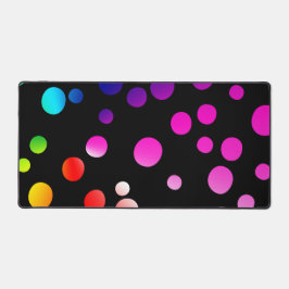 Kleurrijke neon Stippen op zwart Bureaumat