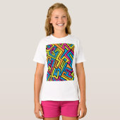 Kleurrijke Neon Street Art Patroon T-shirt (Voorkant volledig)