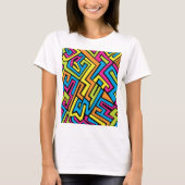 Kleurrijke Neon Street Art Patroon T-shirt (Voorkant)
