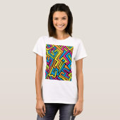 Kleurrijke Neon Street Art Patroon T-shirt (Voorkant volledig)