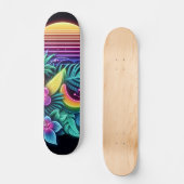 Kleurrijke neon tropisch/Hawaïaans Persoonlijk Skateboard (Voorkant)