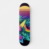 Kleurrijke neon tropisch/Hawaïaans Persoonlijk Skateboard (Voorkant)