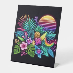 Kleurrijke neon tropisch/Hawaïaans Reclamebord Met Voetstuk