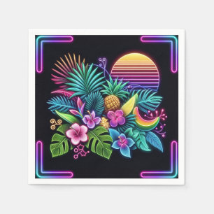 Kleurrijke neon tropisch/Hawaïaans Servet