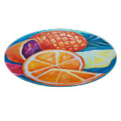 Kleurrijke neon tropische vruchten snijplank (Hoek)