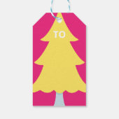 Kleurrijke Neon Typografische HO HO Kerstboom Cadeaulabel (Achterkant)