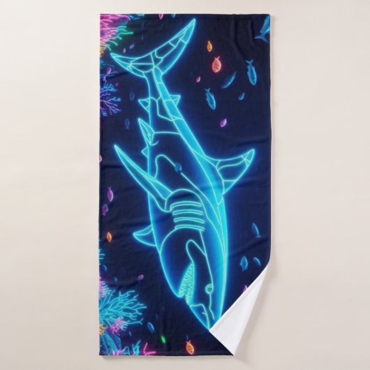 Kleurrijke neonhaai badhanddoek (Badhanddoek)