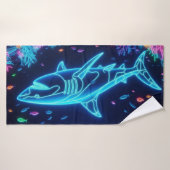 Kleurrijke neonhaai badhanddoek (Badhanddoek)