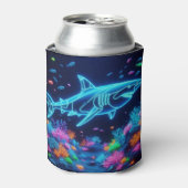 Kleurrijke neonhaai blikjeskoeler (Blikje Voorkant)