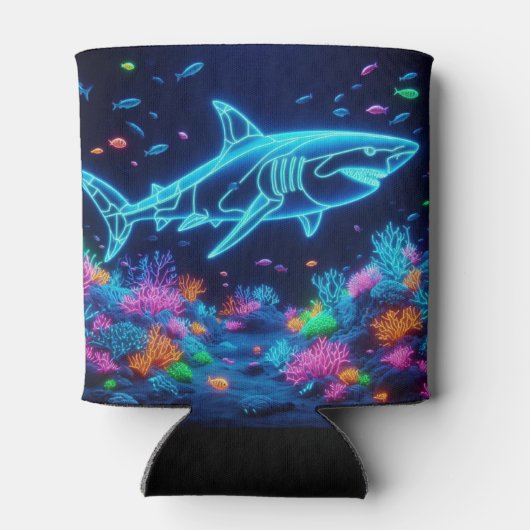 Kleurrijke neonhaai blikjeskoeler (Achterkant)