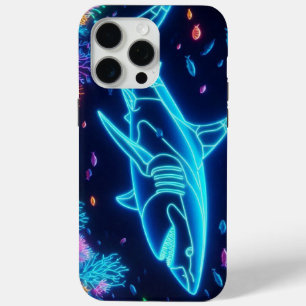 Kleurrijke neonhaai iPhone 15 pro max hoesje