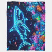 Kleurrijke neonhaai fleece deken (Voorkant)